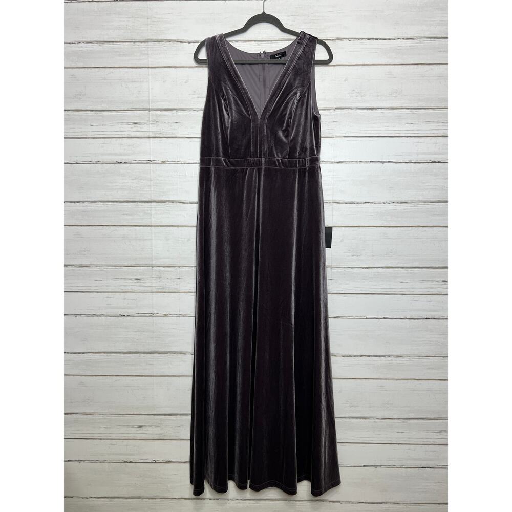 Lulu's Mauve Velvet V-Neck Maxi Dress - Picture 2 of 11